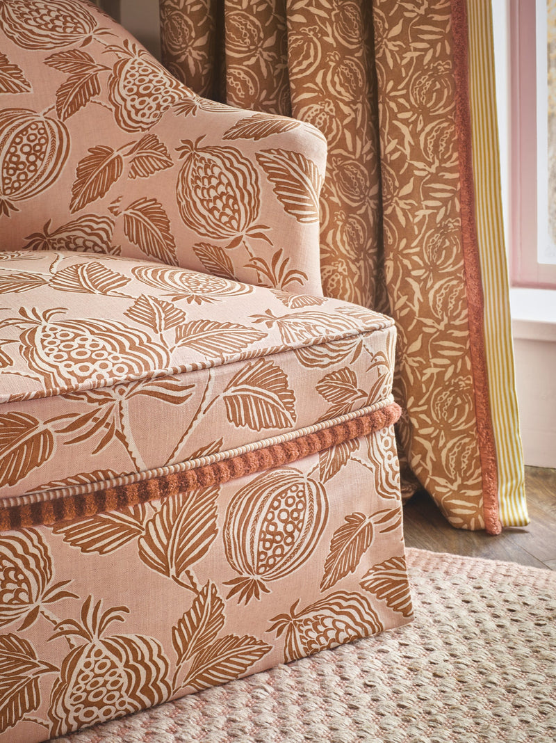 Taia Copper Averly Fabric by Romo in a room