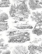 RON50125W Eve Toile Noir Wallpaper by Ohpopsi