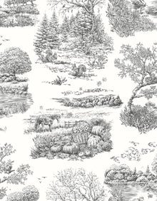 RON50125W Eve Toile Noir Wallpaper by Ohpopsi