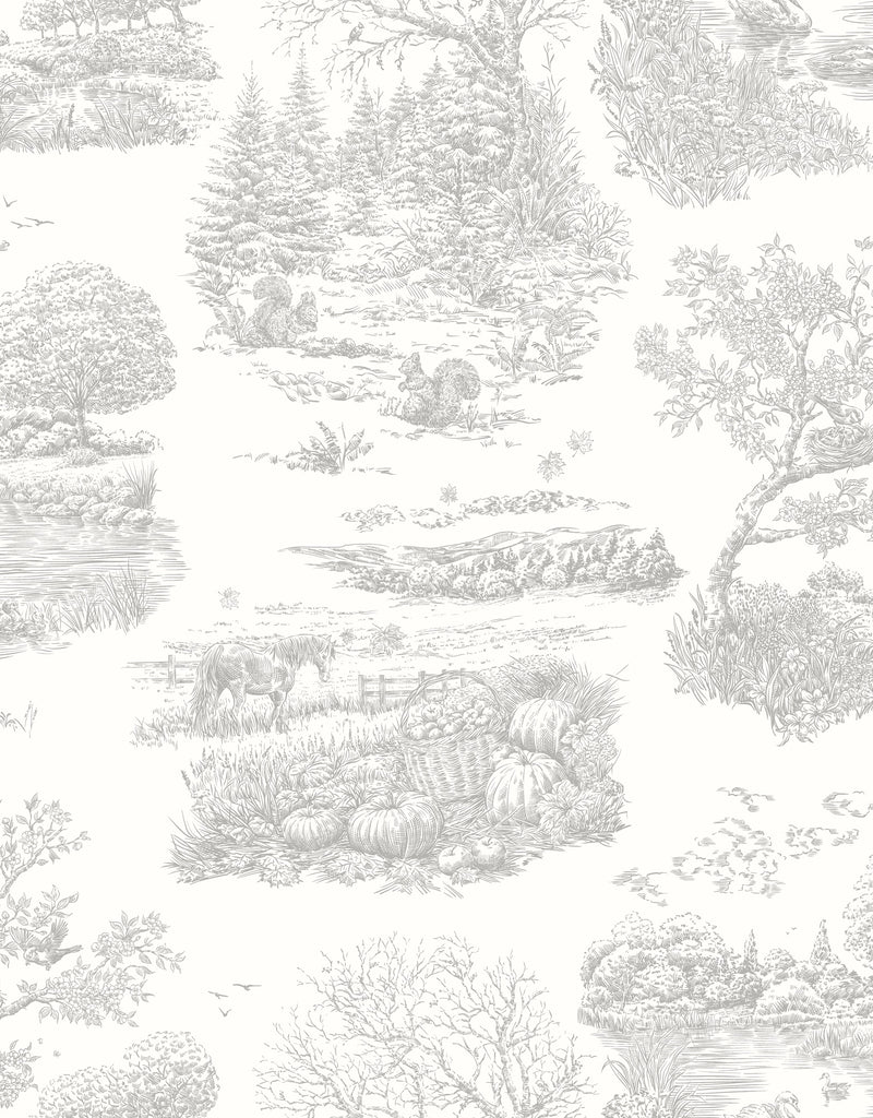 RON50126W Eve Toile Dove Wallpaper by Ohpopsi