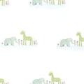 Marius & Candice Bleu and Vert Rose & Nino Wallpaper by Casadeco