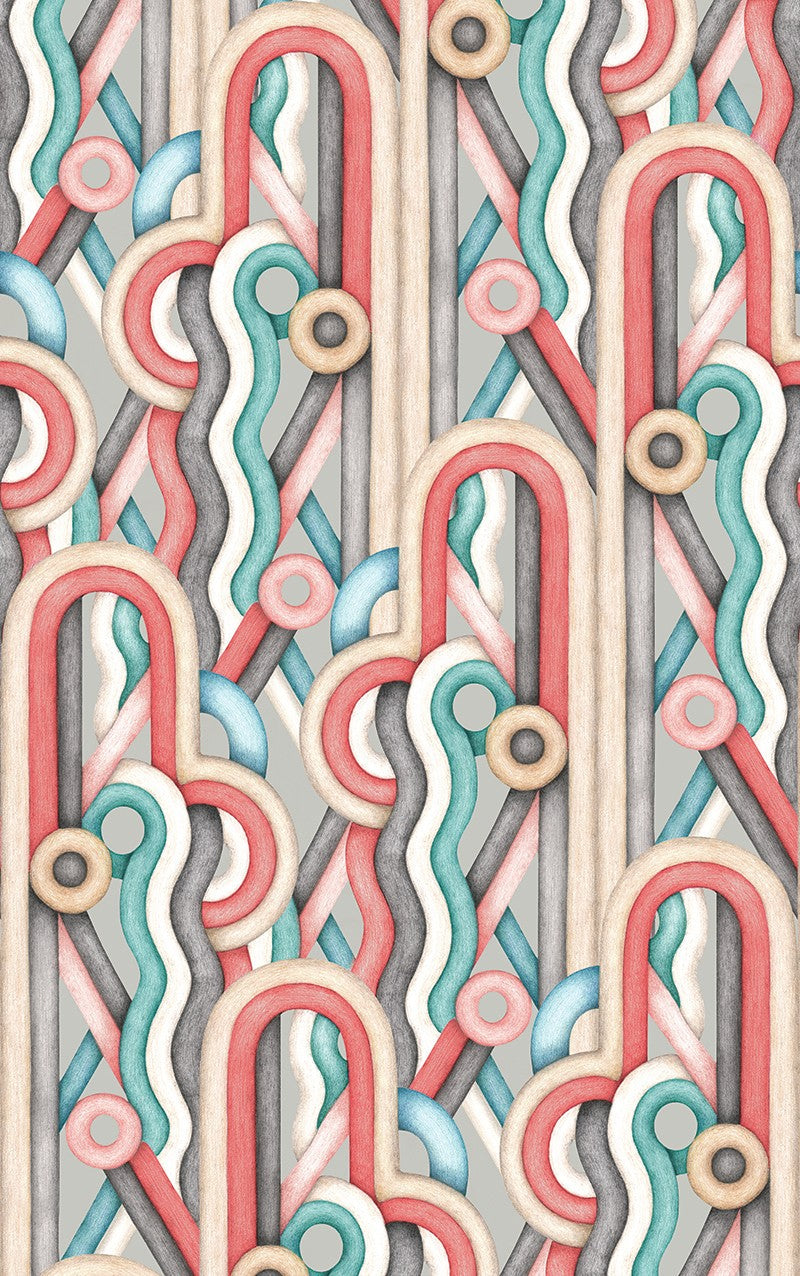 RU3401-3 Caligrama Grey Rúbrica Wallpaper by Tres Tintas