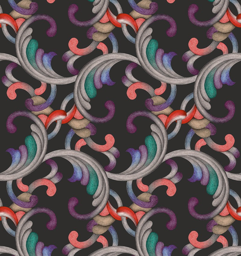 RU3403-3 Romance Black Rúbrica Wallpaper by Tres Tintas