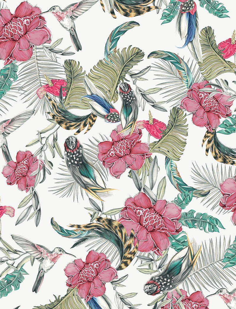 RU3404-1 Lírica White Rúbrica Wallpaper by Tres Tintas