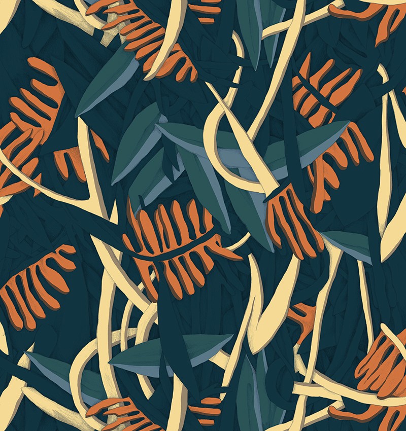 RU3405-1 Prosa Green Rúbrica Wallpaper by Tres Tintas