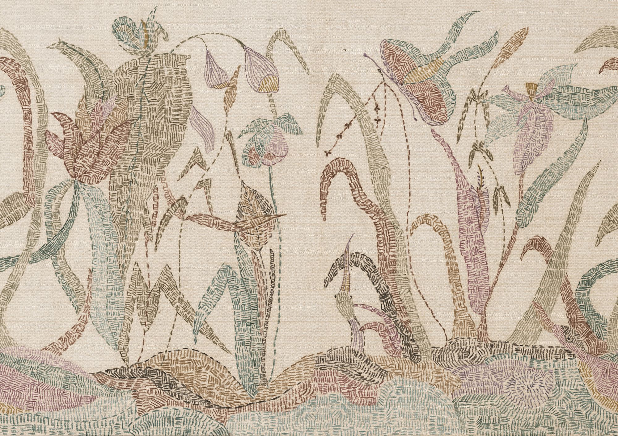 M4005-3 Rama Beige Rima Mural by Tres Tintas