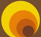 7013-12 Retro Circles Brown Yellow Wallpaper by A S Creation