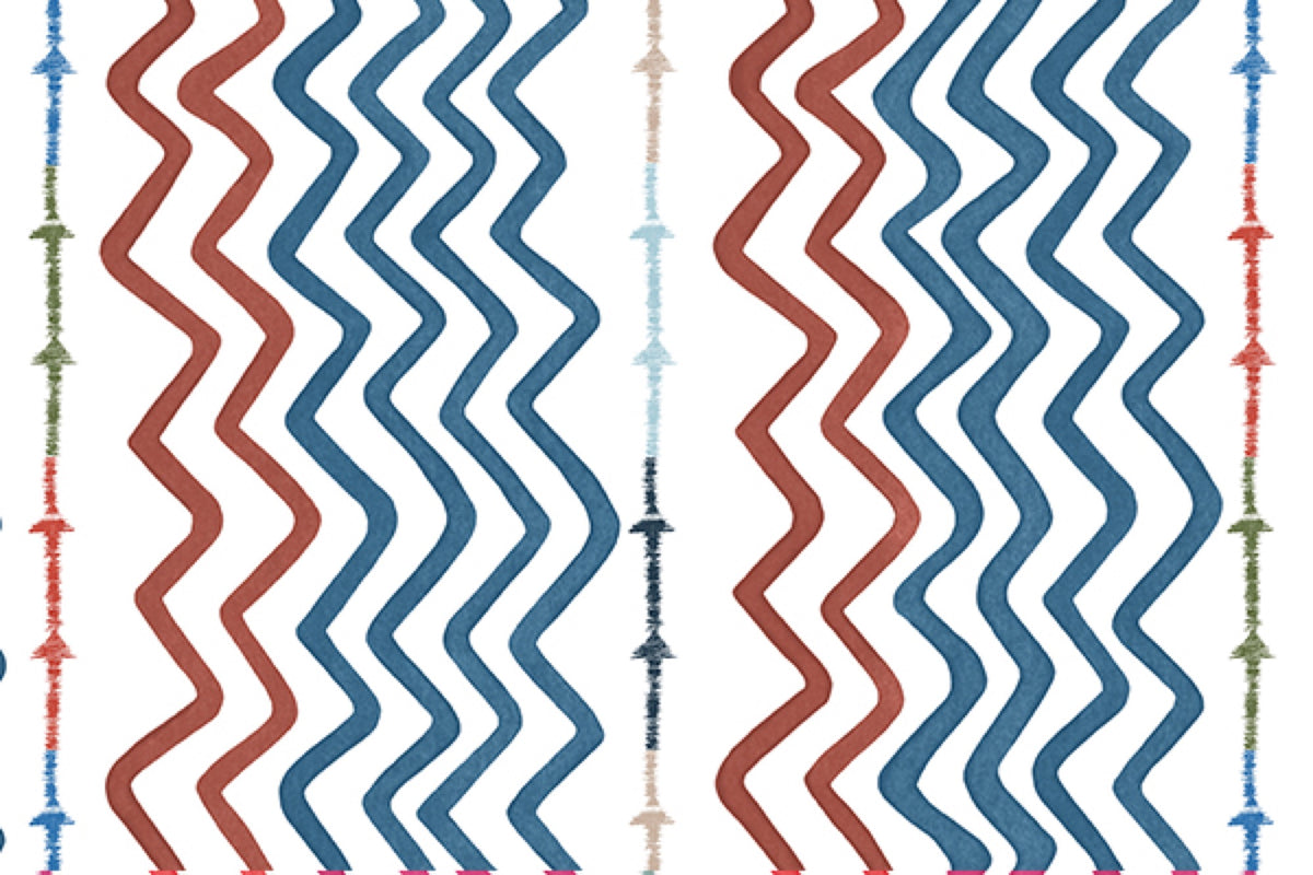 Rick Rack Vinyl Ultramarine Wallpaper by Christopher Farr Cloth