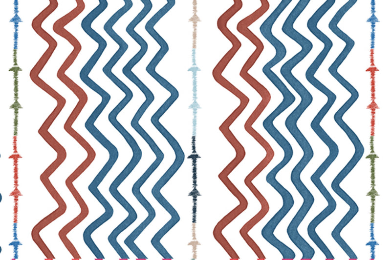 Rick Rack Vinyl Ultramarine Wallpaper by Christopher Farr Cloth