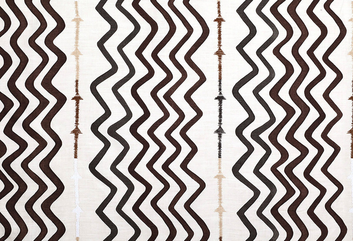 Rick Rack Chocolate fabric by Christopher Farr Cloth
