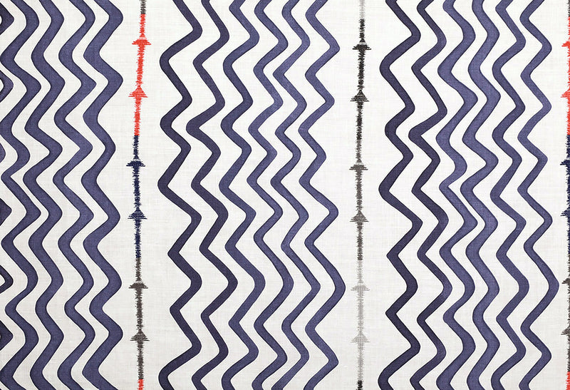 Rick Rack Indigo fabric by Christopher Farr Cloth