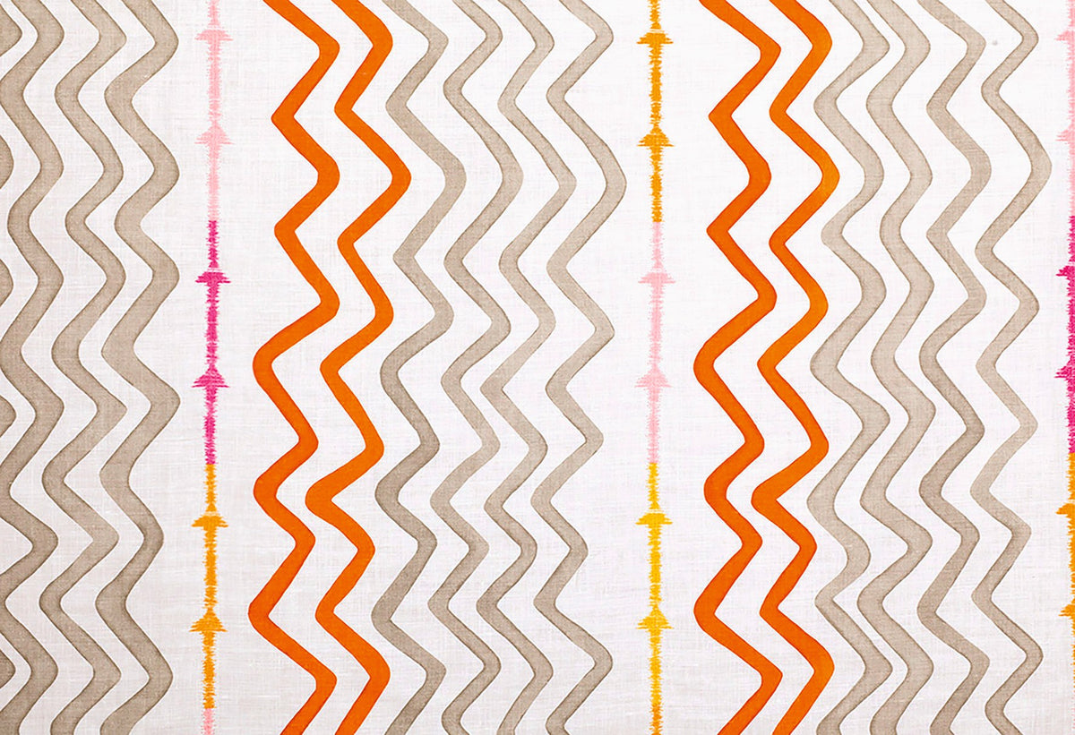 Rick Rack Orange fabric by Christopher Farr Cloth