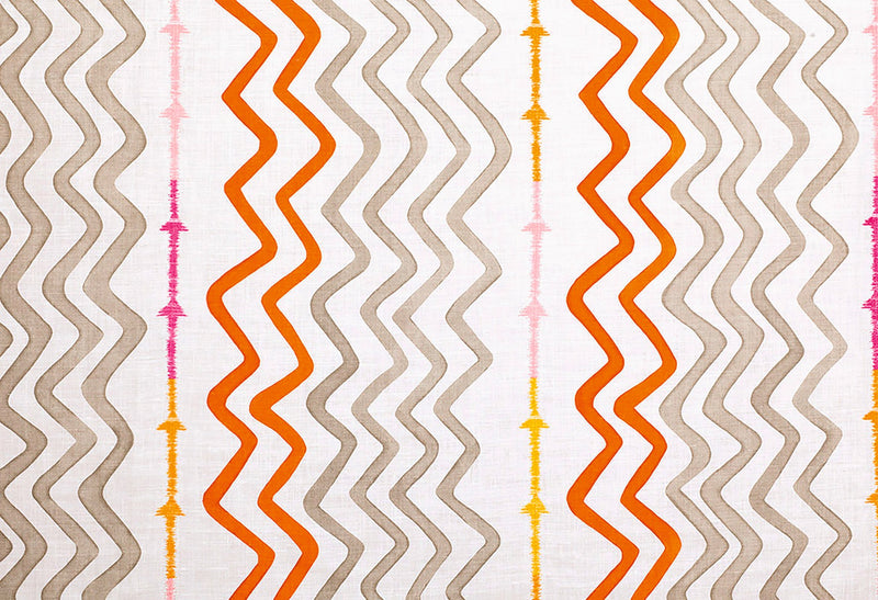 Rick Rack Orange fabric by Christopher Farr Cloth