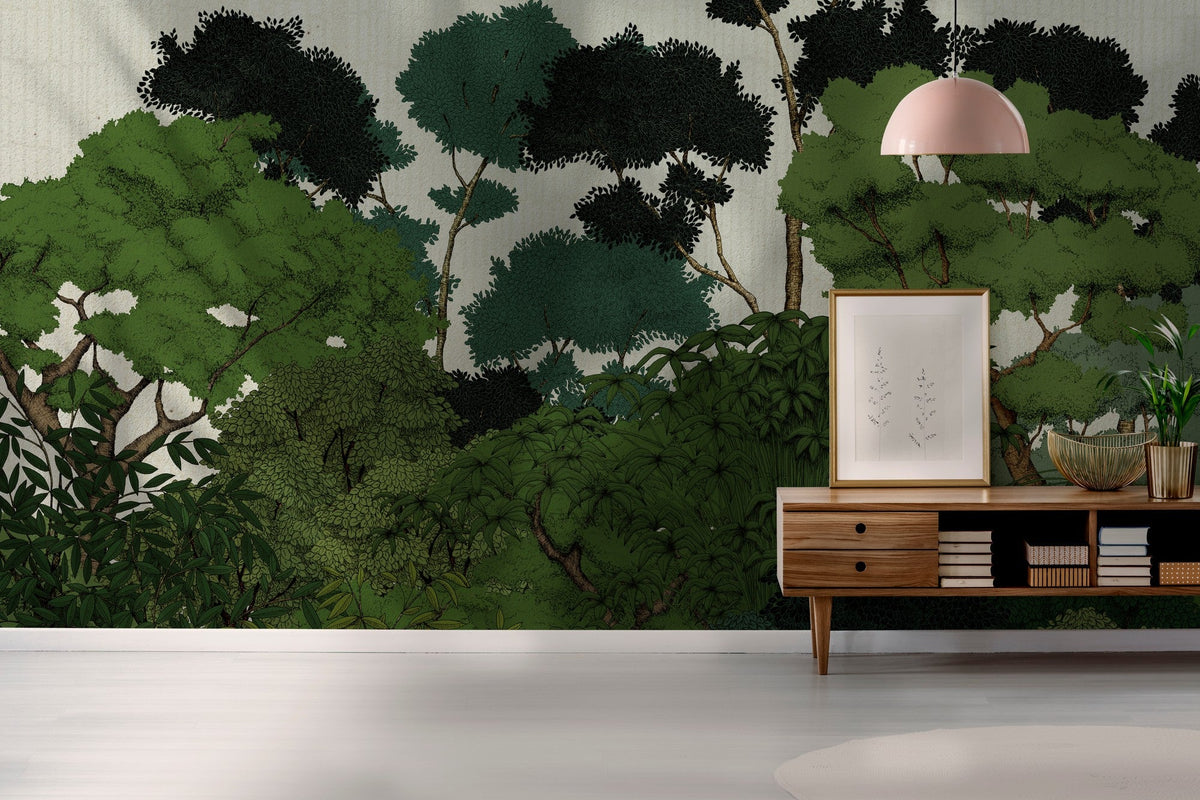 M3508-1 Kyoto Green Gaia Mural by Tres Tintas