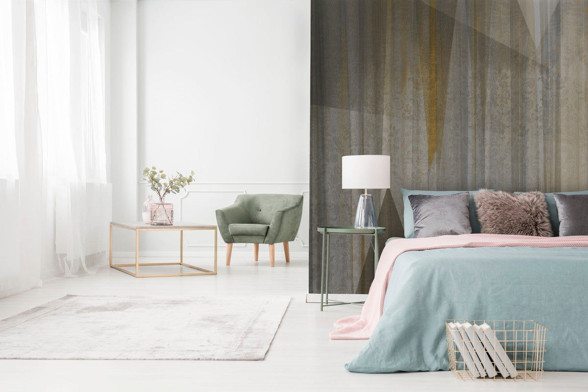 M3511-3 Geo Gold Gaia Mural by Tres Tintas