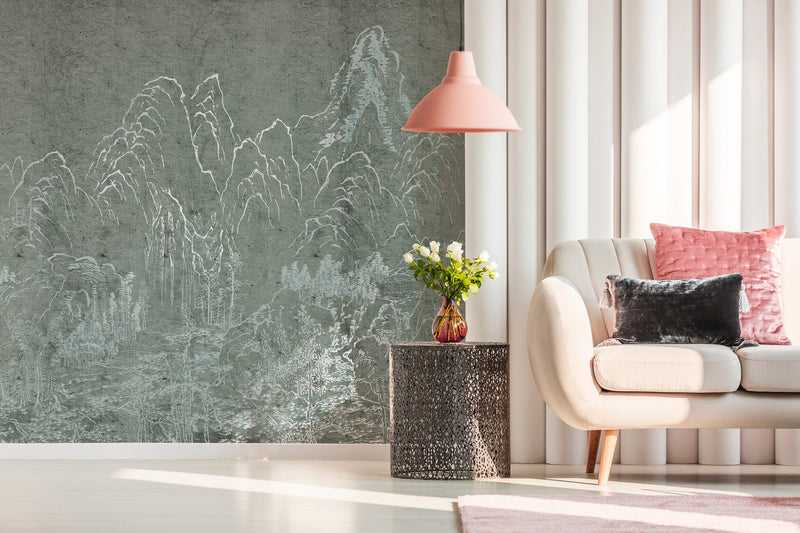 M3512-3 Zen Blue Gaia Mural by Tres Tintas