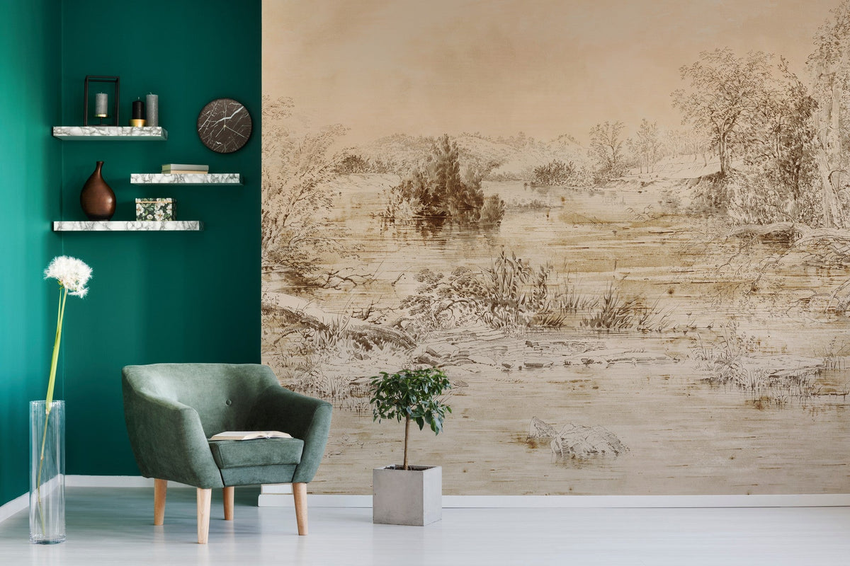 M3517-3 Brezo Blue Gaia Mural by Tres Tintas