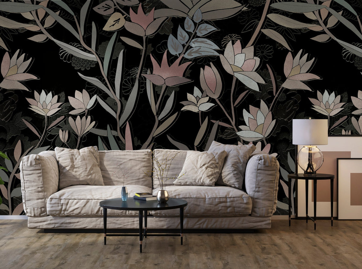 M3522-1 Foré Black Gaia Mural by Tres Tintas