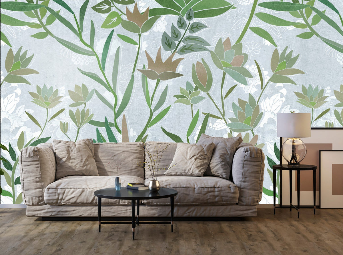 M3522-3 Foré Green Gaia Mural by Tres Tintas