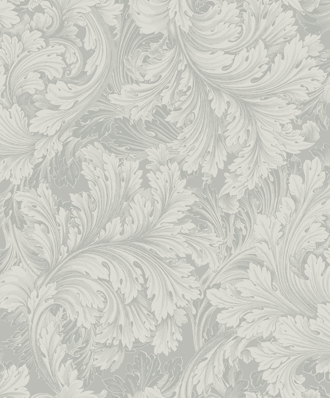A68901 Rossetti Acanthus Leaves Grey Wallpaper by Grandeco