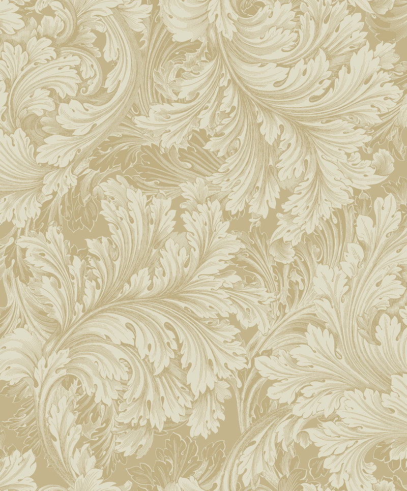 A68902 Rossetti Acanthus Leaves Gold Wallpaper by Grandeco