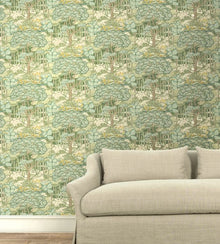Ruskin Original Brantwood Green Wallpaper By GP & J Baker