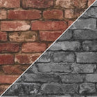 FD31284 Black Rustic Brick Wallpaper by Fine DŽcor