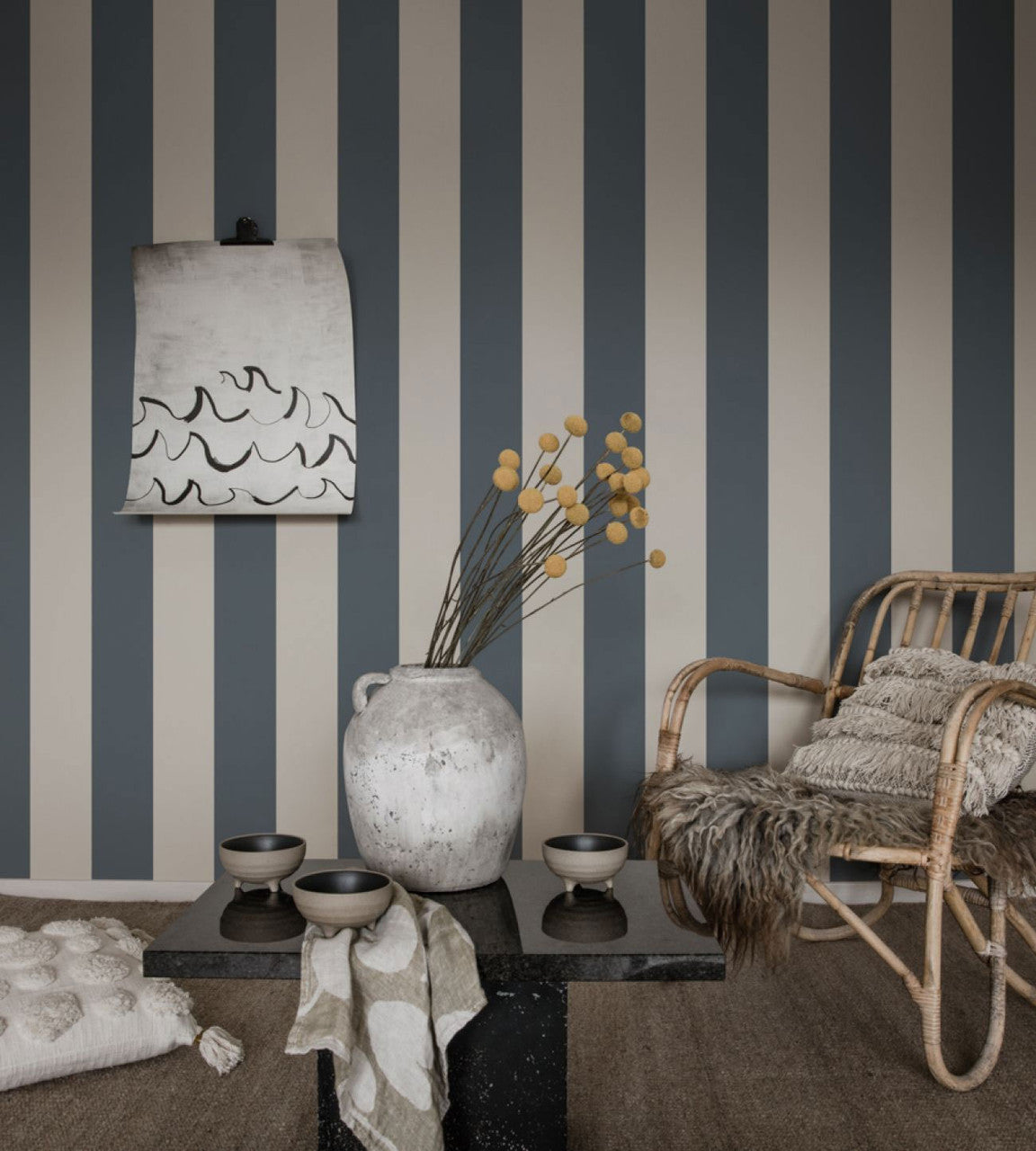 S10105 Magnus Jordnara Indigo Blue Wallpaper By Sandberg