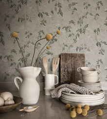 S10112 Irene Jordnara Olive Green Wallpaper By Sandberg