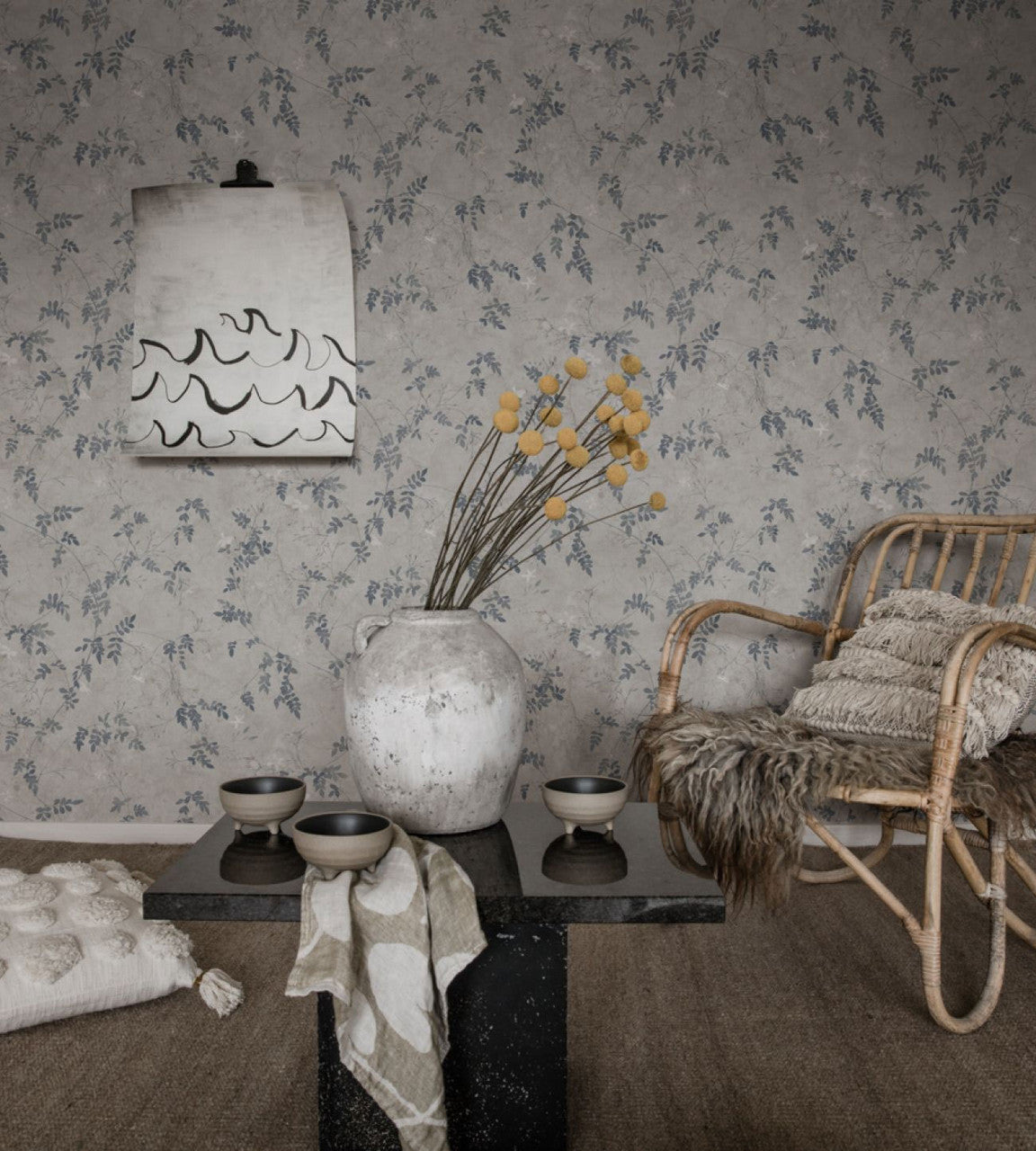 S10113 Irene Jordnara Indigo Blue Wallpaper By Sandberg