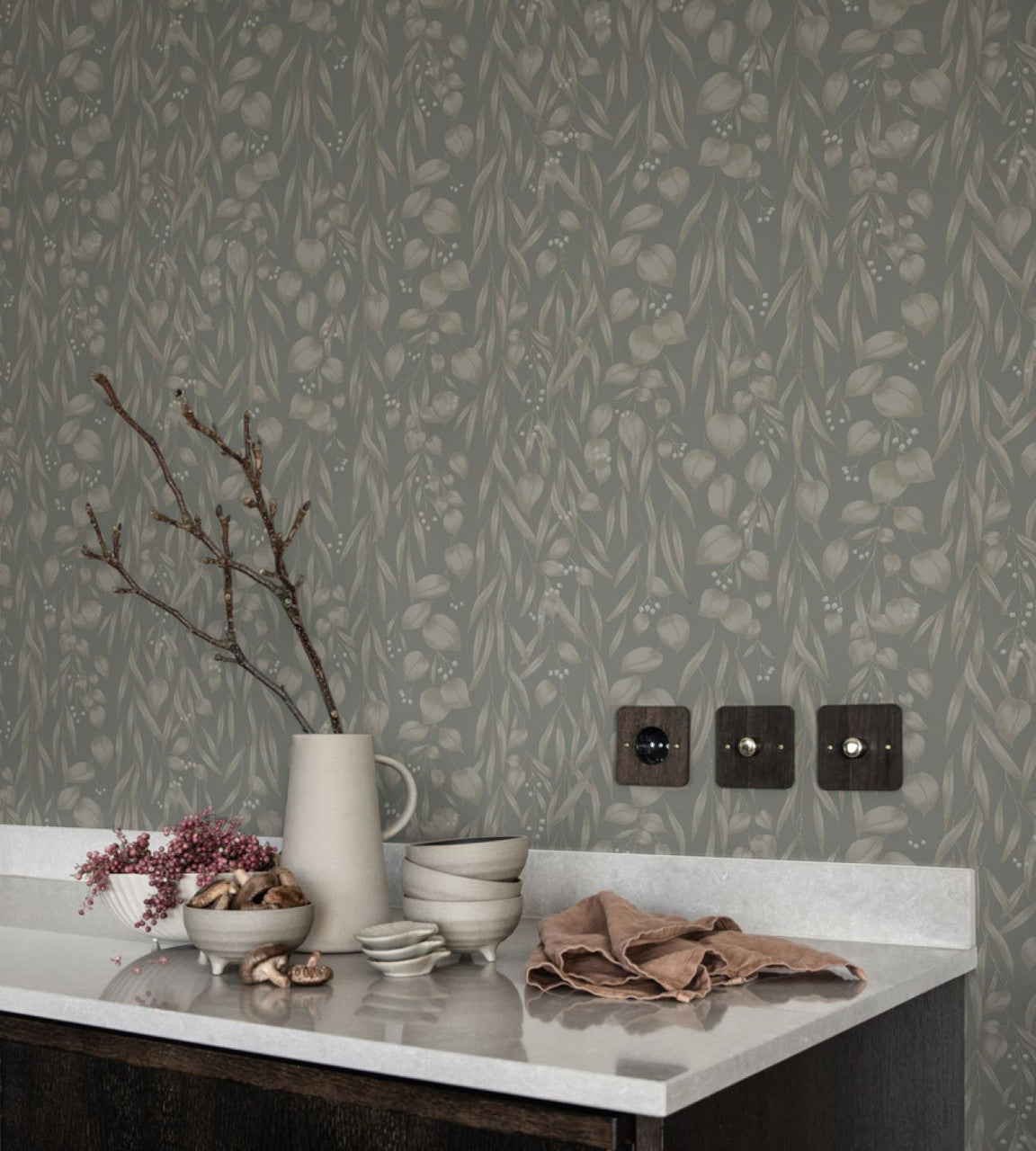 S10119 Sara Jordnara Sage Green Wallpaper By Sandberg