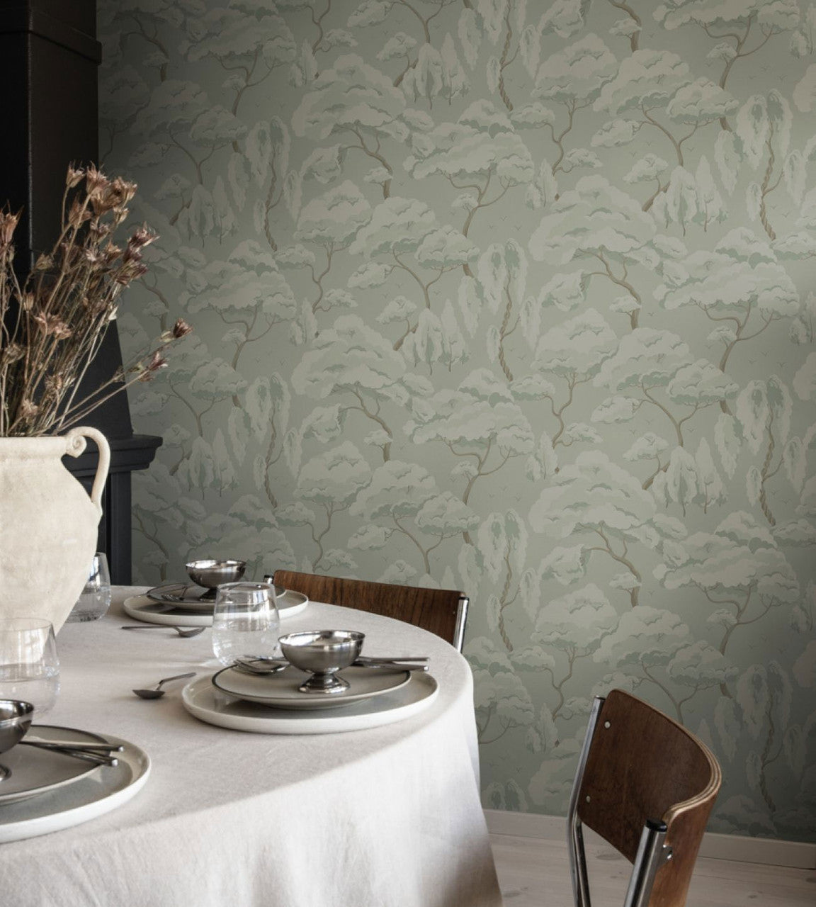 S10124 Kristoffer Jordnara Sage Green Wallpaper By Sandberg
