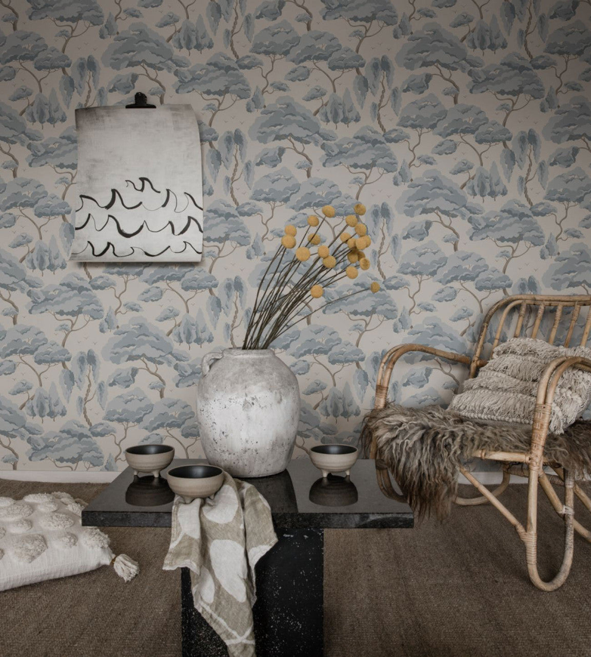 S10125 Kristoffer Jordnara Misty Blue Wallpaper By Sandberg