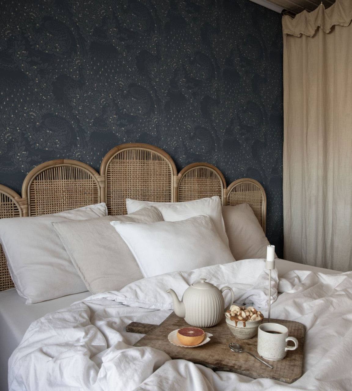 S10126 Evelina Jordnara Indigo Blue Wallpaper By Sandberg