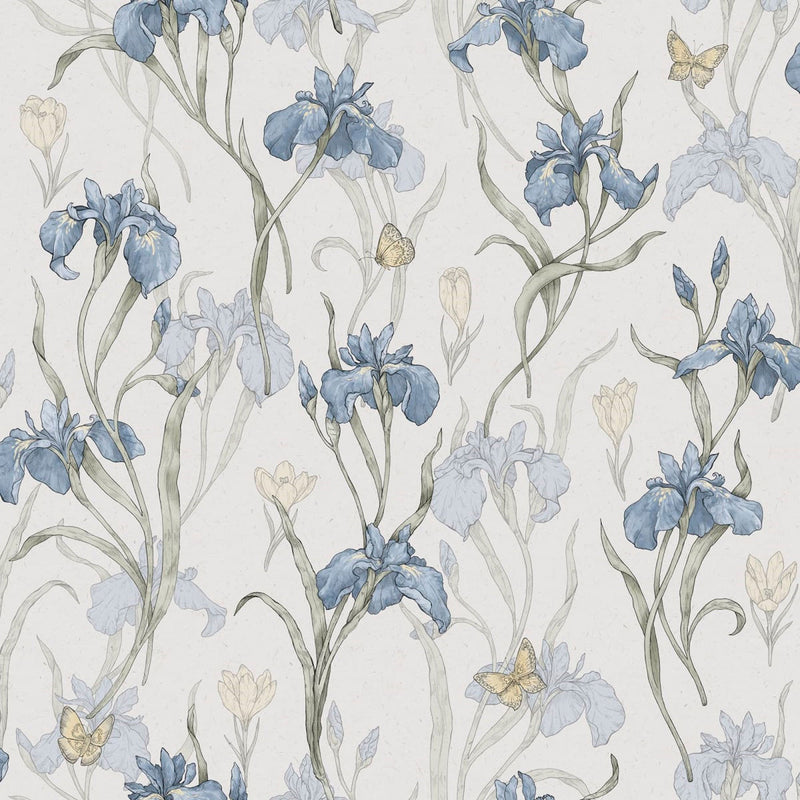 S10134 Iris Huset I Solen Sky Blue Wallpaper By Sandberg