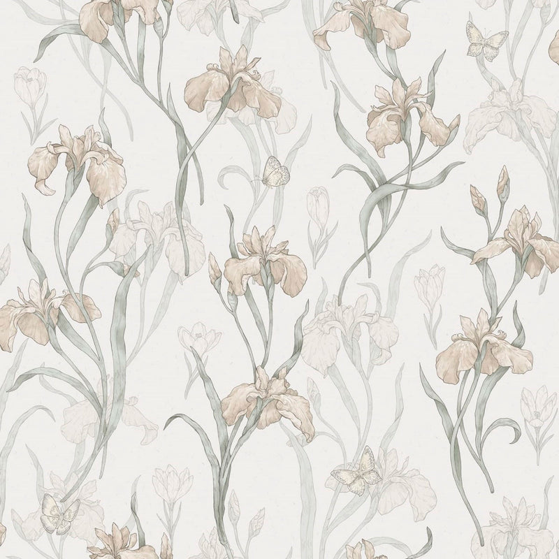 S10135 Iris Huset I Solen Powder Pink Wallpaper By Sandberg