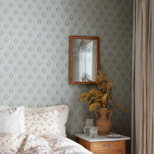S10138 Maskrosen Huset I Solen Soft Blue Wallpaper By Sandberg