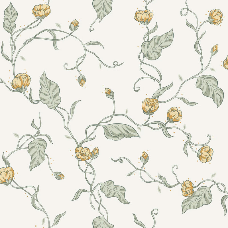 S10147 Elmire Huset I Solen Spring Green Wallpaper By Sandberg