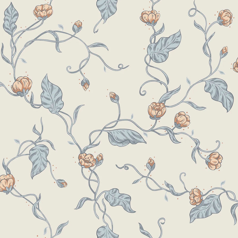 S10148 Elmire Huset I Solen Soft Blue Wallpaper By Sandberg