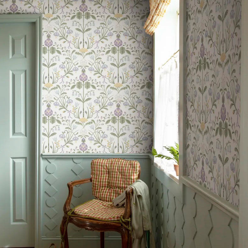 S10154 Till Carl Huset I Solen Lilac Wallpaper By Sandberg