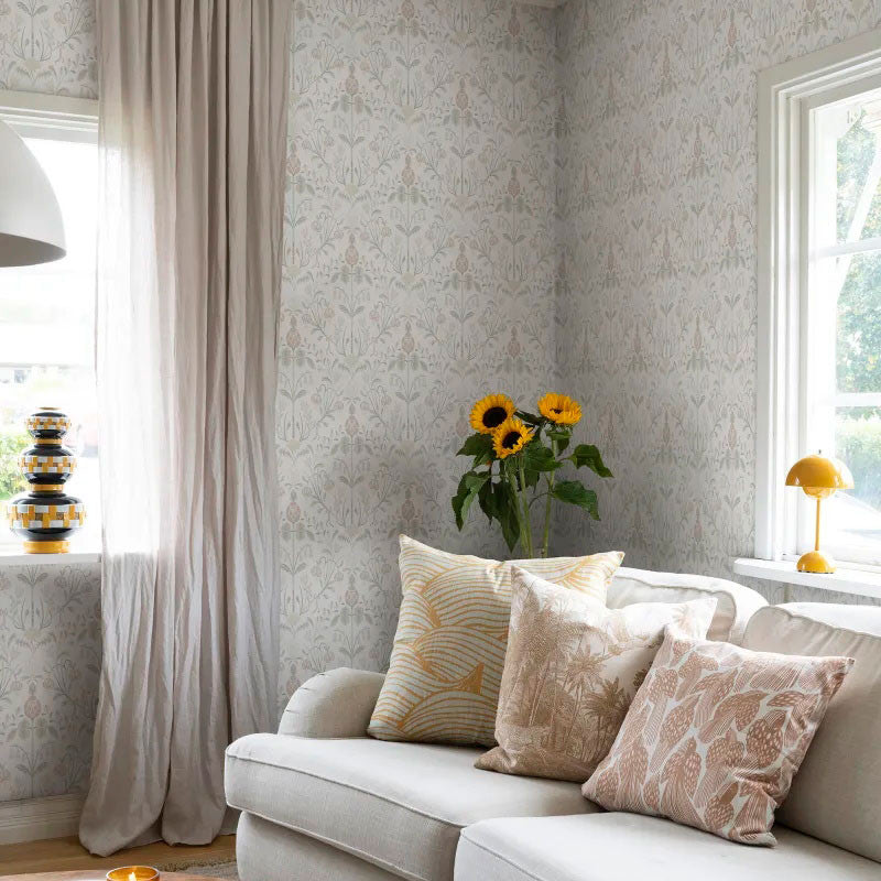 S10156 Till Carl Huset I Solen Powder Pink Wallpaper By Sandberg