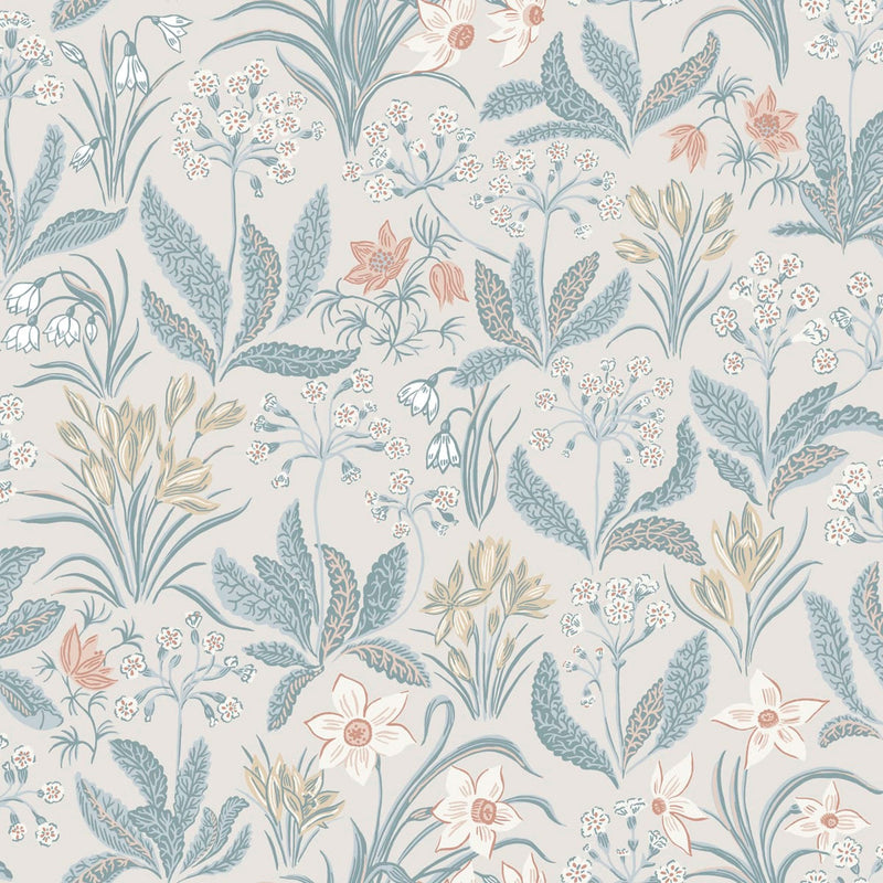 S10159 Huset I Solen Huset I Solen Folklore Blue Wallpaper By Sandberg