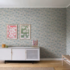 S10159 Huset I Solen Huset I Solen Folklore Blue Wallpaper By Sandberg
