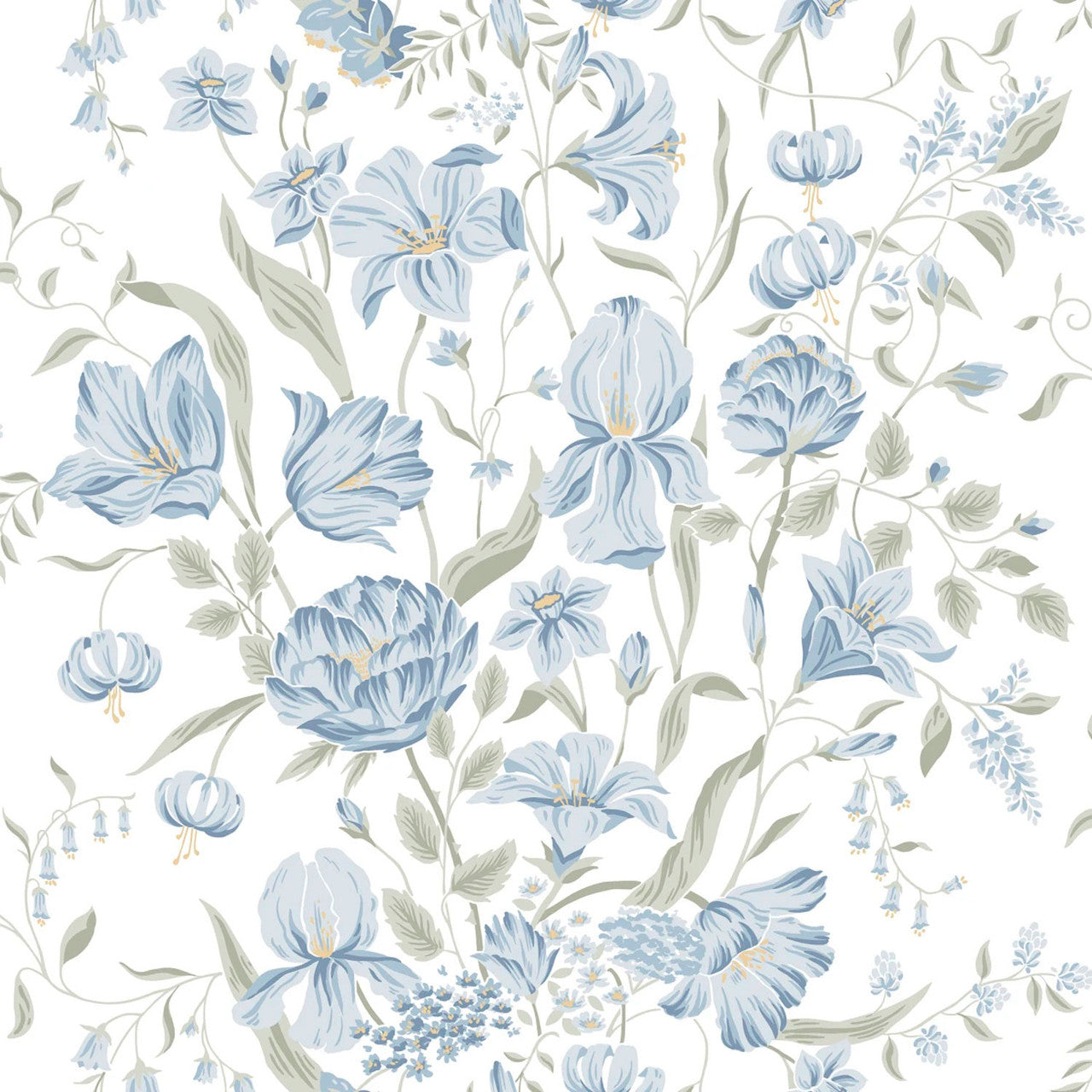 S10162 Karins Bukett Huset I Solen Sky Blue Wallpaper By Sandberg