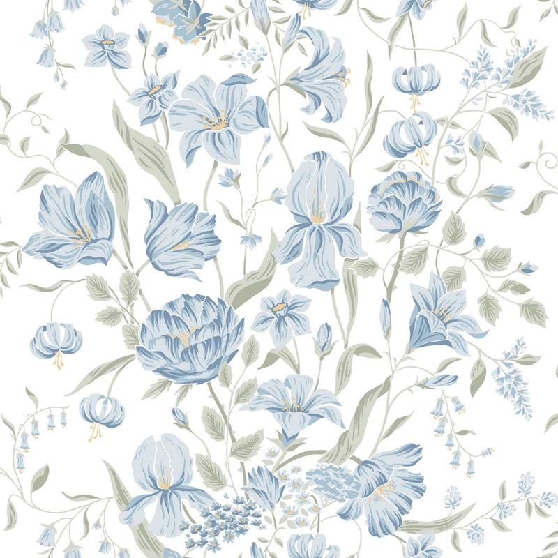 S10162 Karins Bukett Huset I Solen Sky Blue Wallpaper By Sandberg