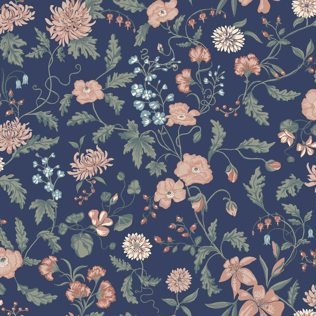 S10167 Till Karin Huset I Solen Midnight Blue Wallpaper By Sandberg