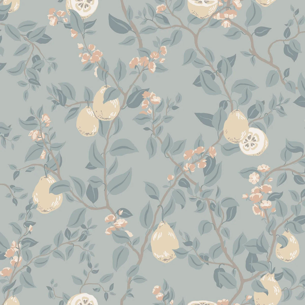S10168 Kvitten Huset I Solen Soft Blue Wallpaper By Sandberg