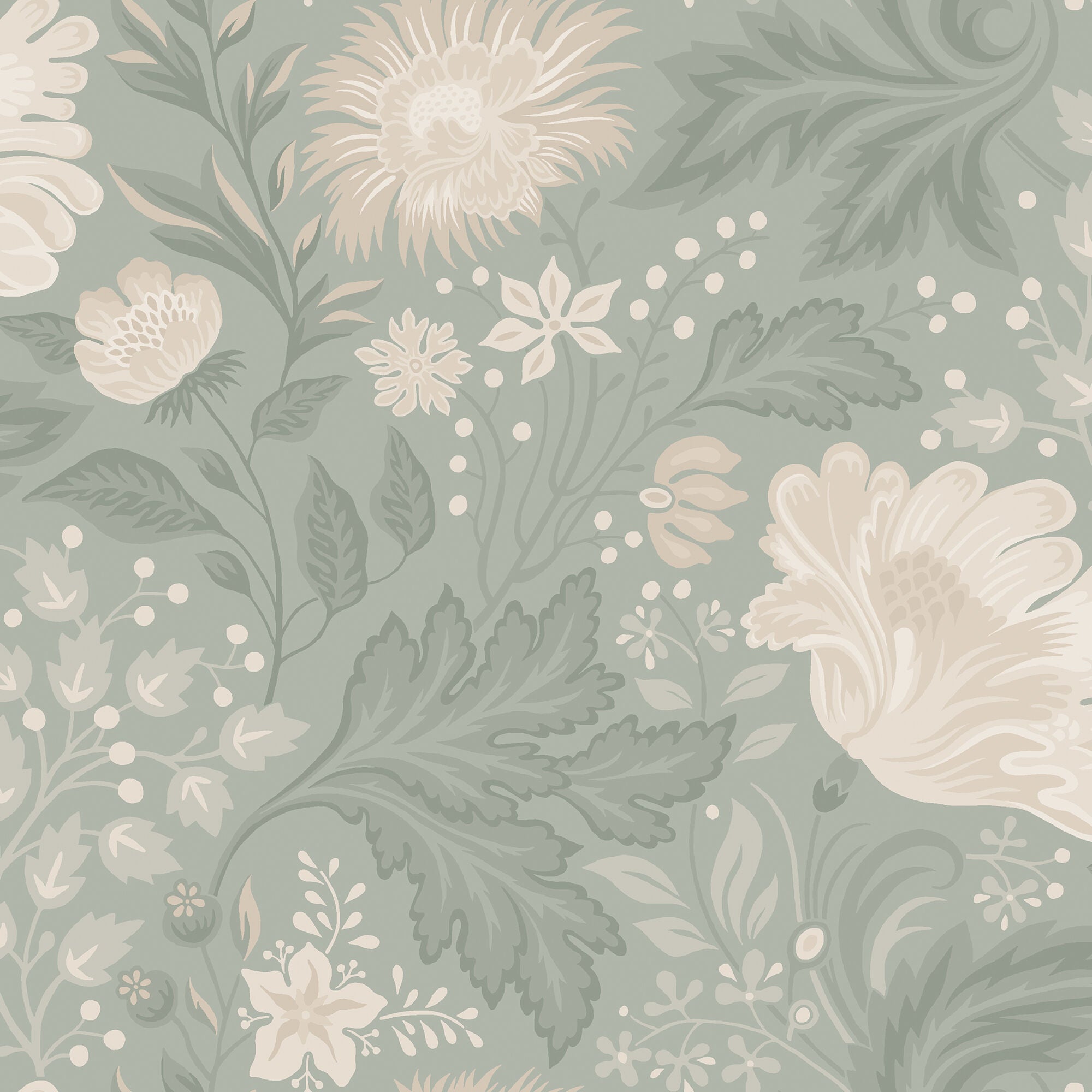 S10180 Sage Green Ava Villa Dalarö II Wallpaper by Sandberg