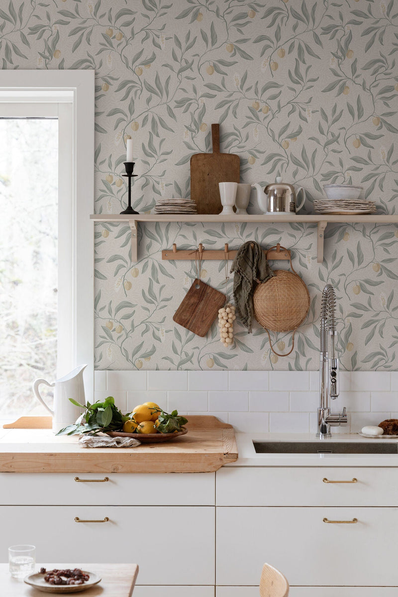 S10191 Sage Green Vinnie Villa Dalarö II Wallpaper by Sandberg