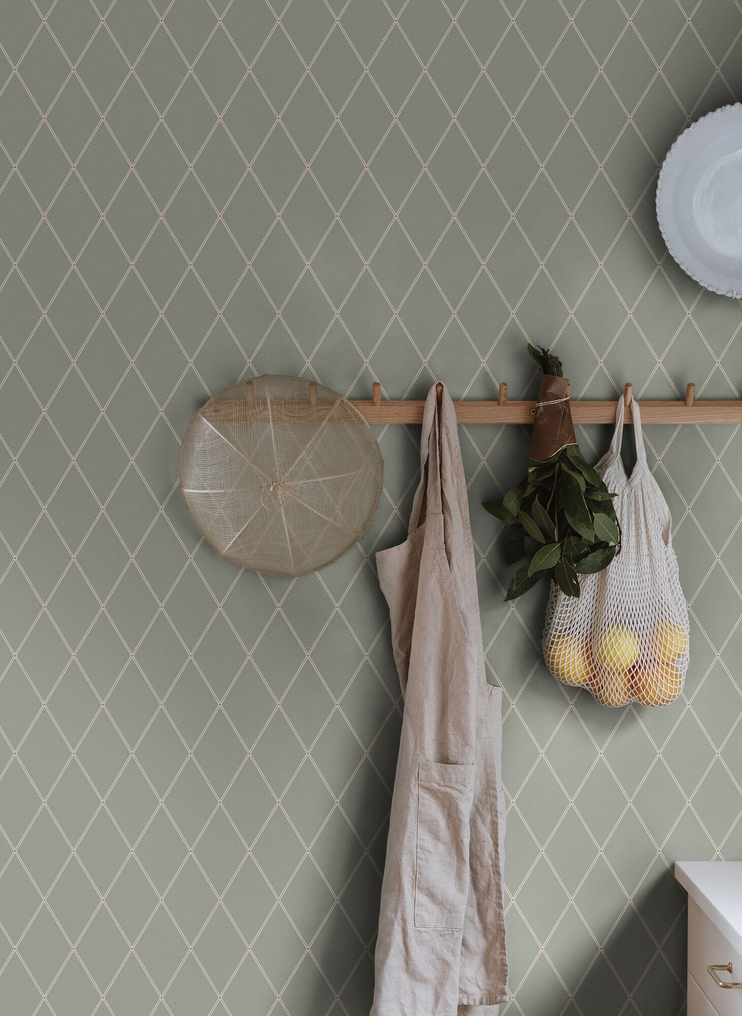 S10194 Sage Green Gabriel Villa Dalarö II Wallpaper by Sandberg